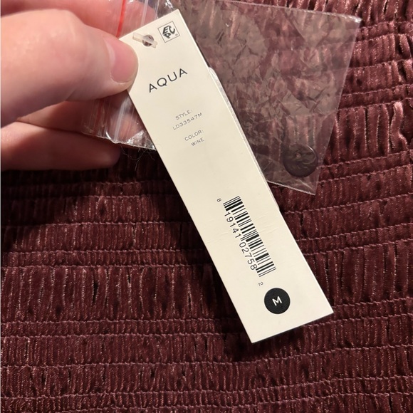 NWT Aqua Wine Velvet Smocked Bodycon Sleeveless Dress - Picture 3 of 5